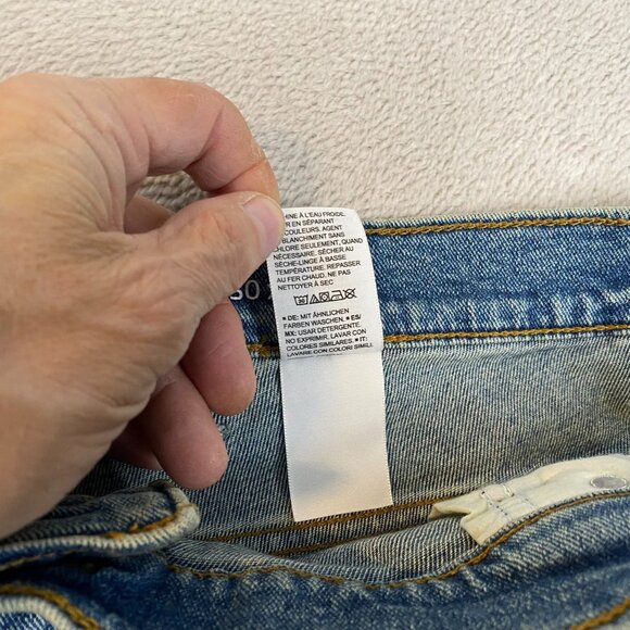 Essentials Mens Jeans Size 50x28 Straight Blue Denim Cotton Blend Stretch - Picture 9 of 10